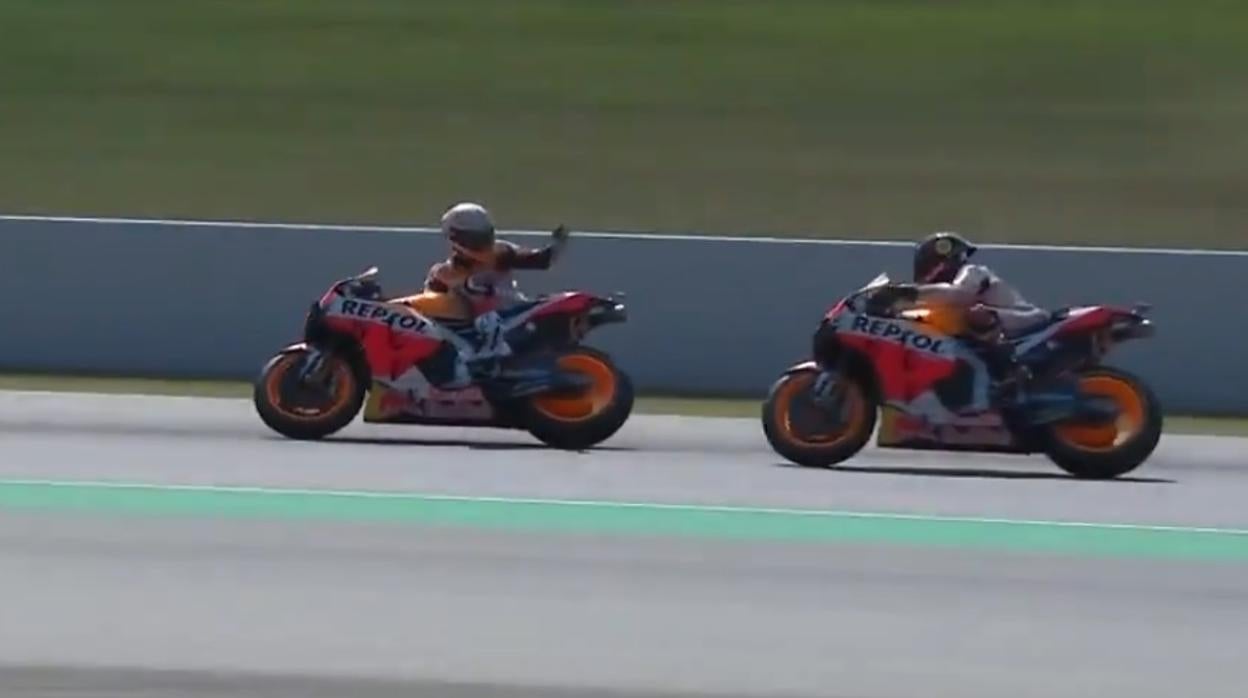 El enfado de Márquez con Lorenzo