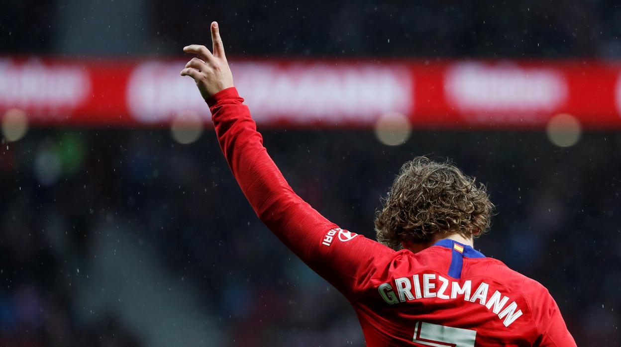 Griezmann durante un partido con el Atlético de Madrid