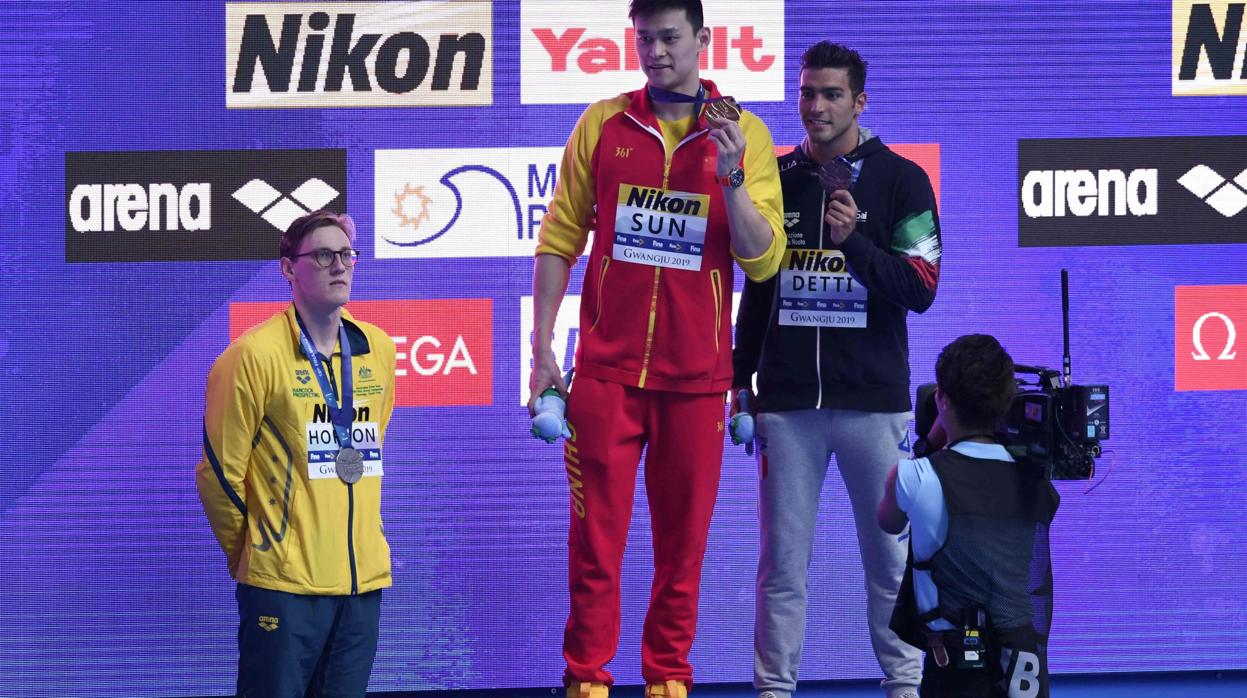 Horton planta en el podio a Sun Yang por un escándalo de dopaje