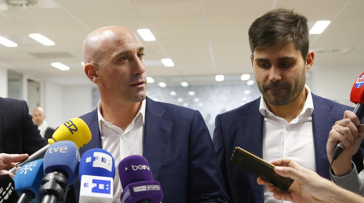 Rubiales, presidente de la RFEF, y David Aganzo, responsable de la AFE