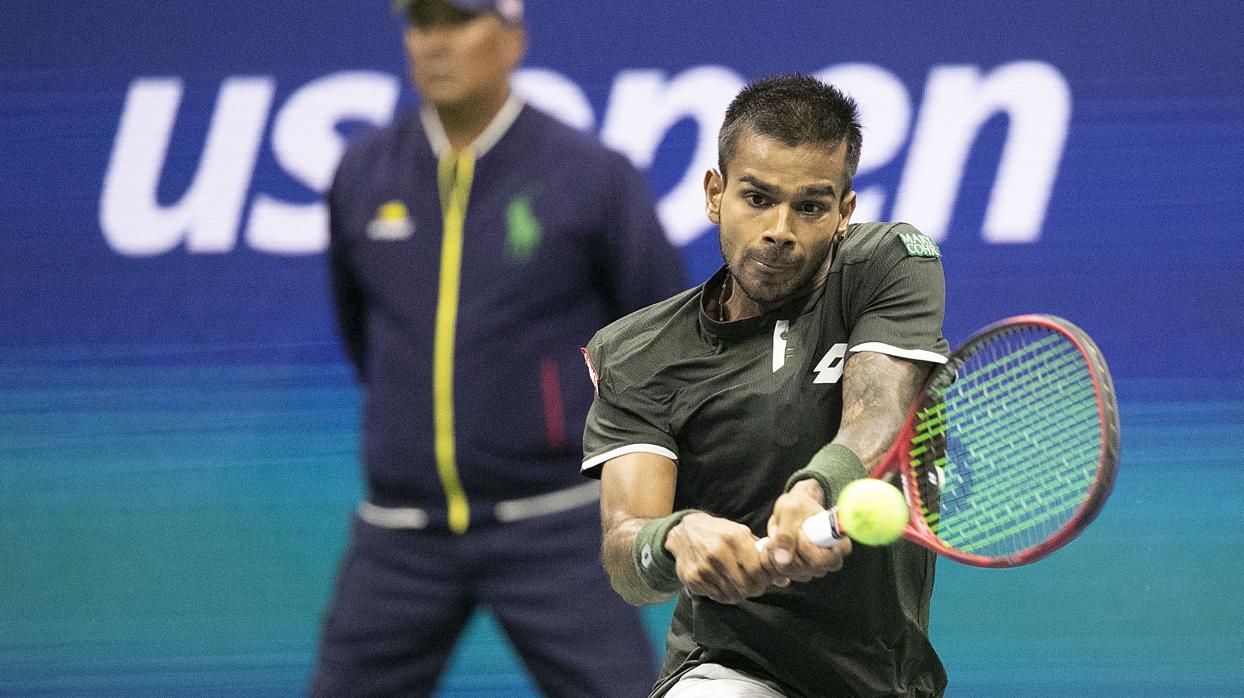 Sumit Nagal, durante el partido ante Federer