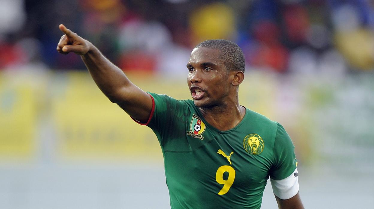 Eto'o, con la selección de Camerún