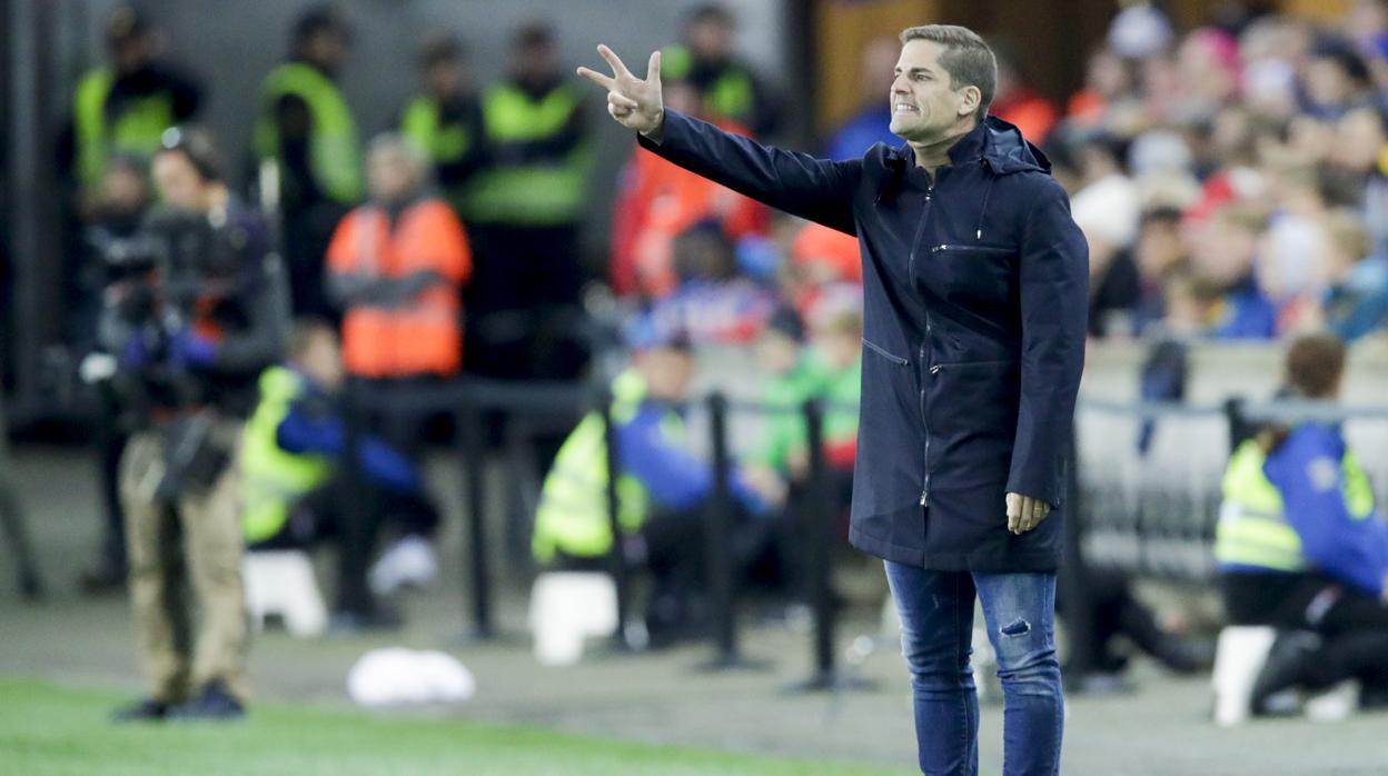 Robert Moreno, en el partido de la selección española frente a Noruega