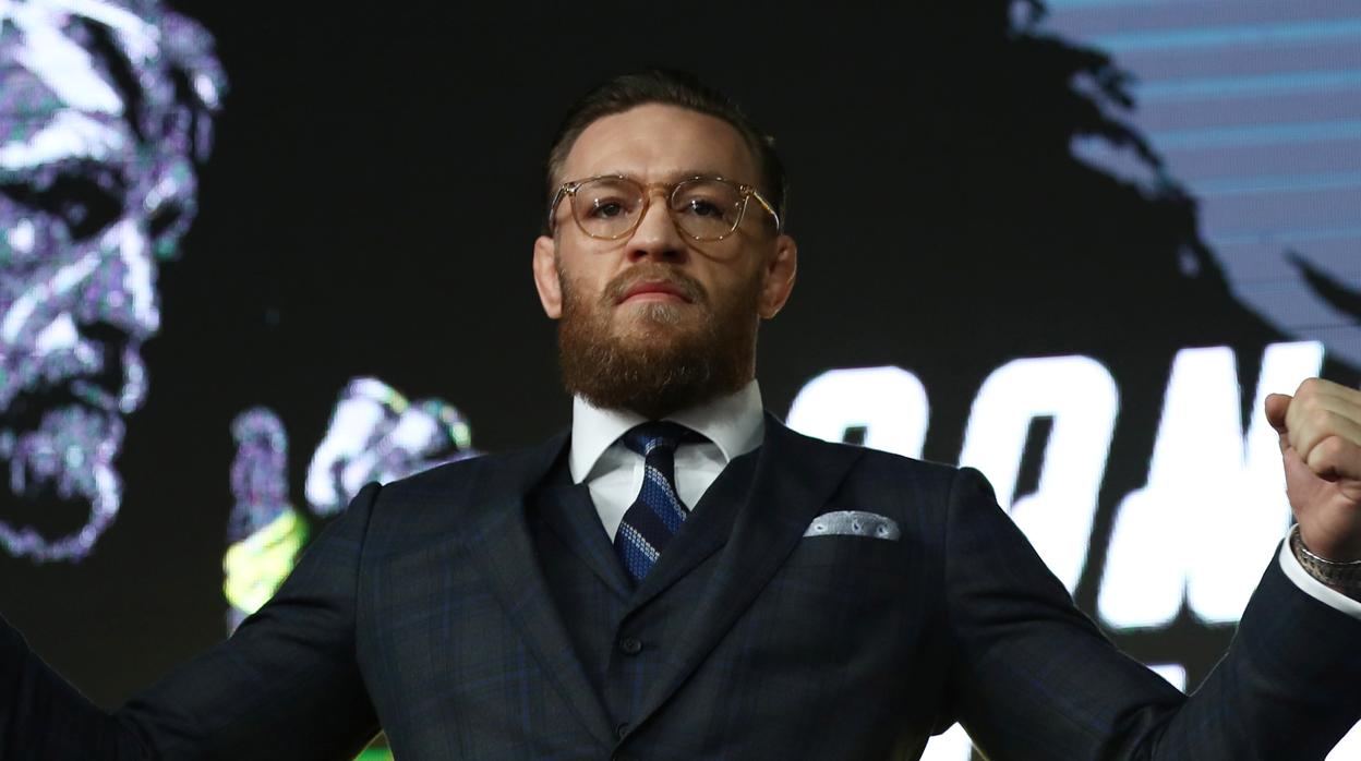 Conor McGregor, durante su rueda de prensa en Moscú (Rusia)