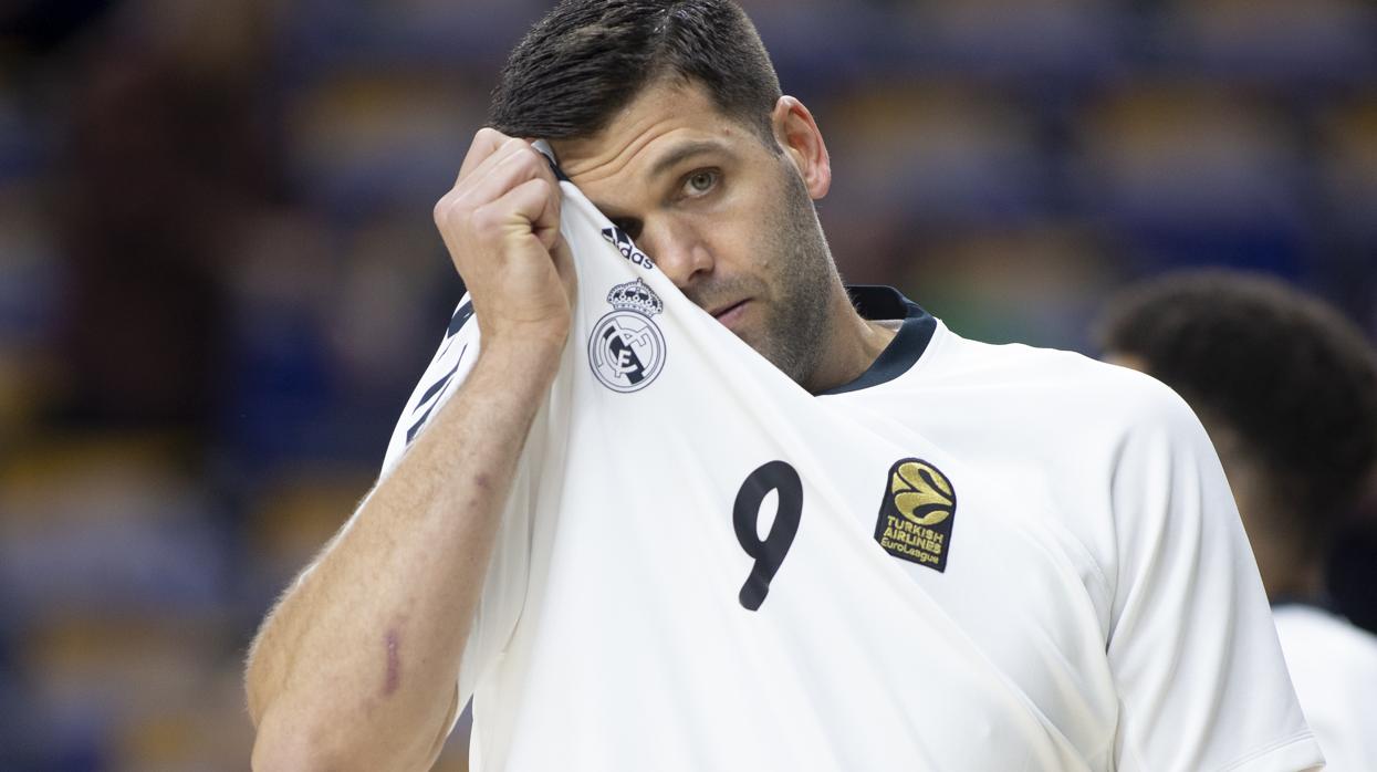 Felipe Reyes, en un partido del Real Madrid