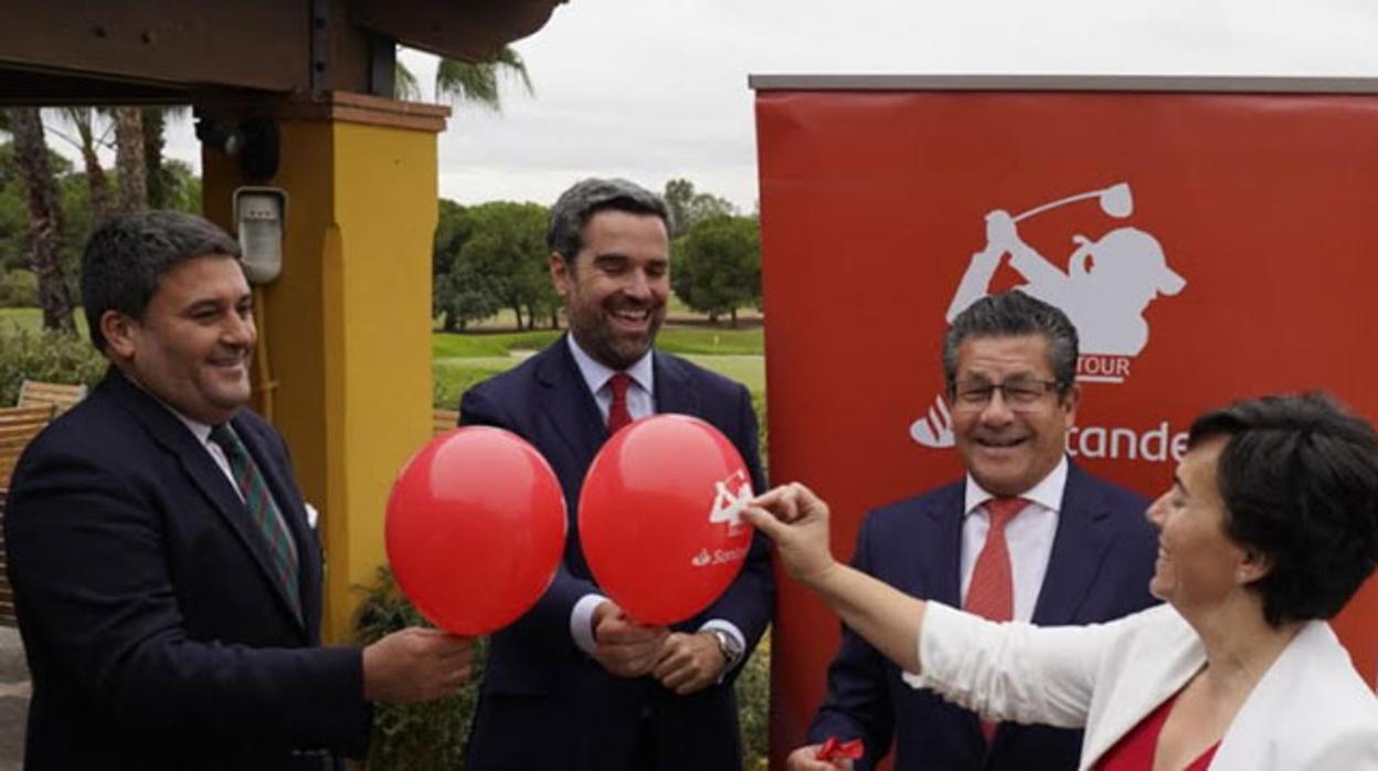 Un instante de la presentación del torneo esta mañana en el Real Club Sevilla Golf