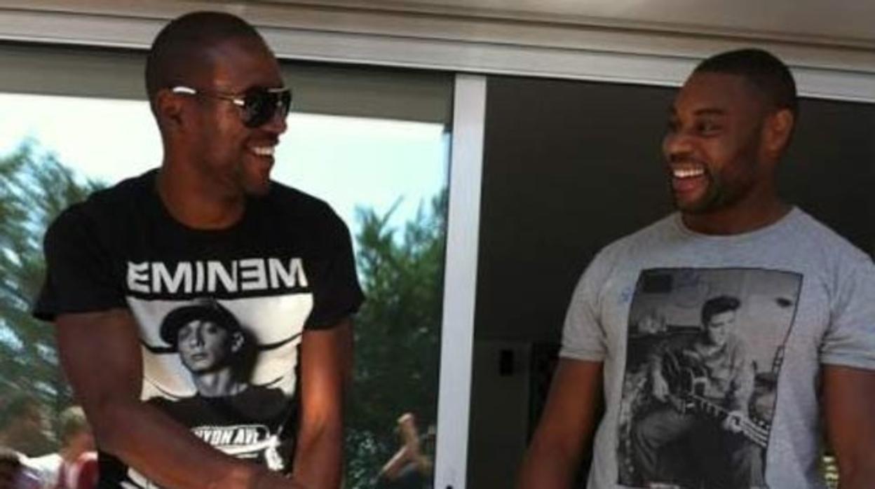 Eric Abidal y su primo Gerard Armand