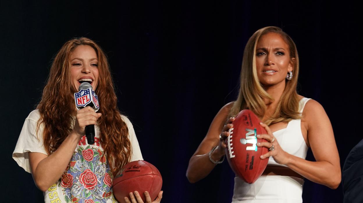 Shakira y Jennifer López, en la presentación de la Super Bowl