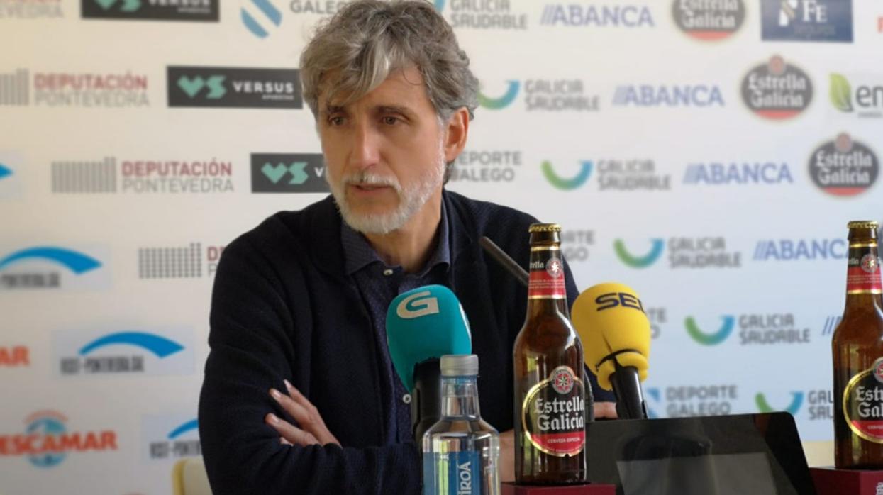Pablo Alfaro, en la sala de prensa del estadio Pasarón