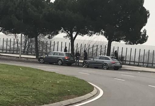 El selfie de Zidane tras chocar con su coche en Valdebebas