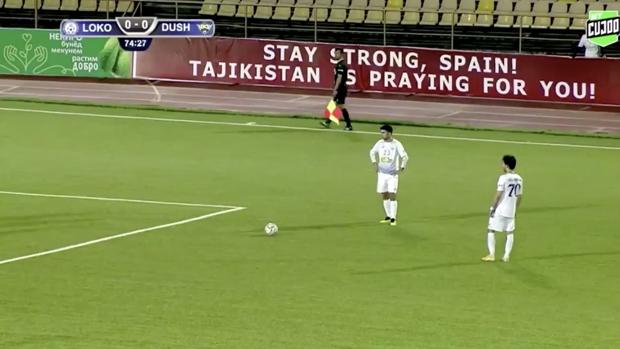 El emotivo mensaje de Tayikistán a España durante un partido de fútbol