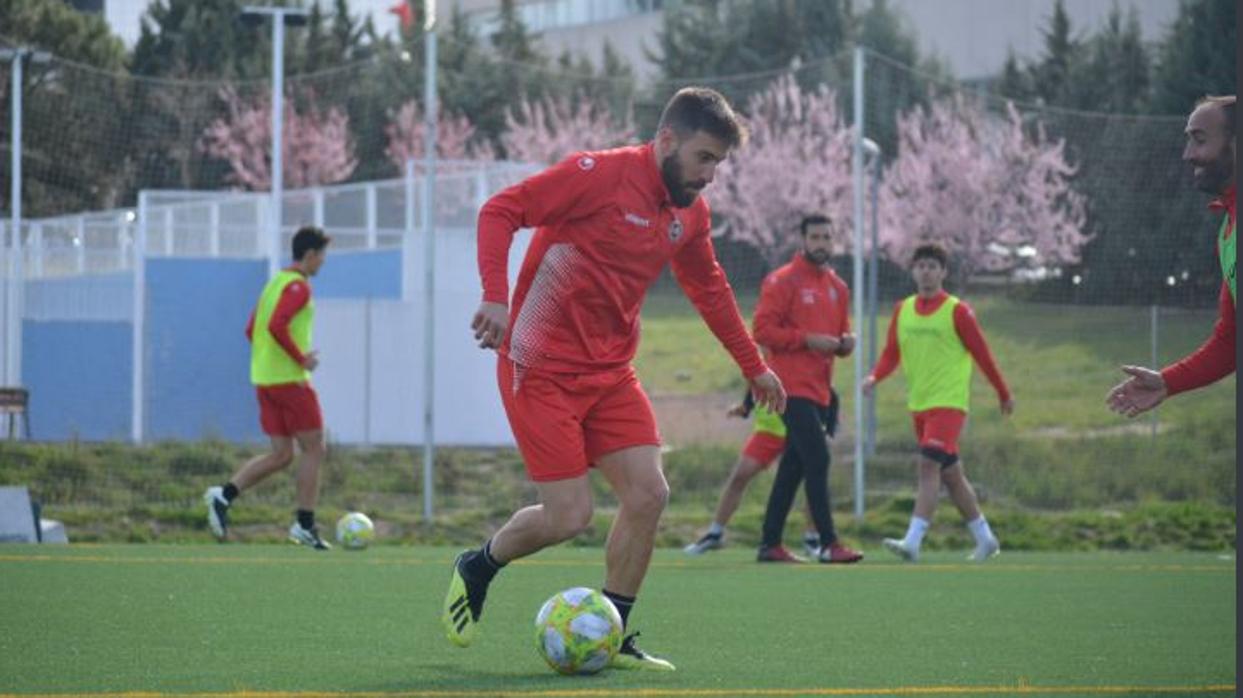 Entrenamiento del Unión Adarve antes de la suspensión del fútbol por el coronavirus