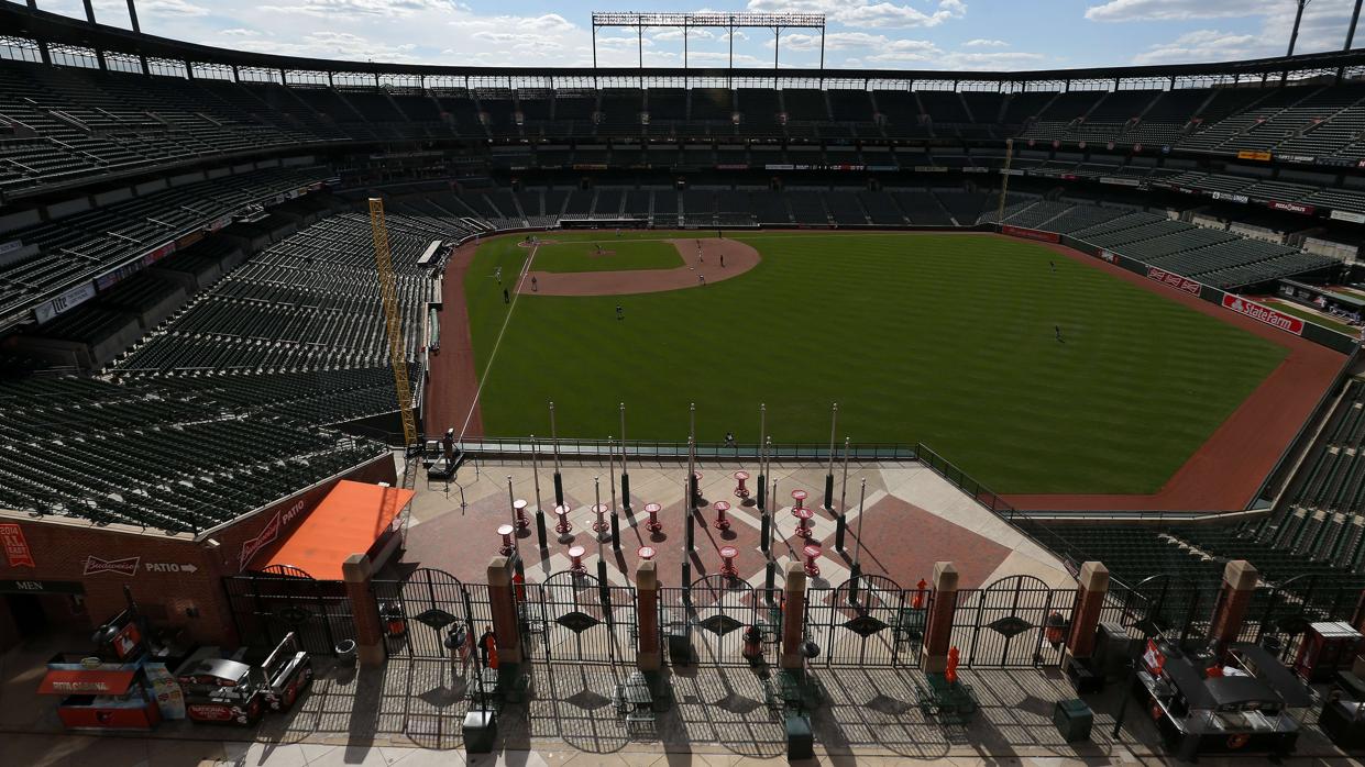 Imagen del estadio, vacío, de los Baltimore Orioles, de la MLB, la liga de béisbol americana