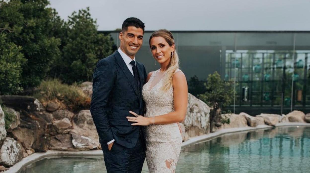 Luis Suárez el día de su boda con Sofía Balbi