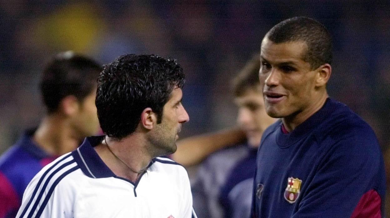 Rivaldo y Figo tras un clásico liguero