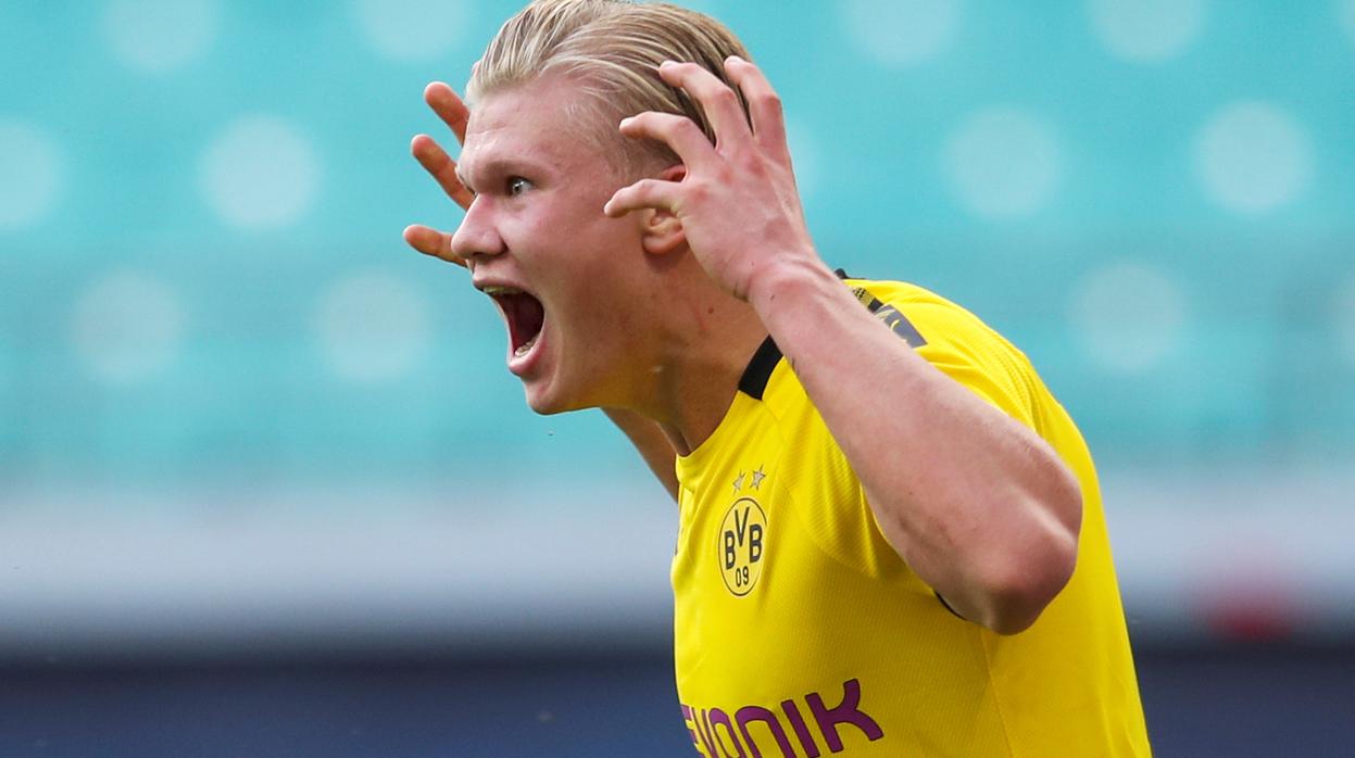 Haaland, en un partido con el Dortmund