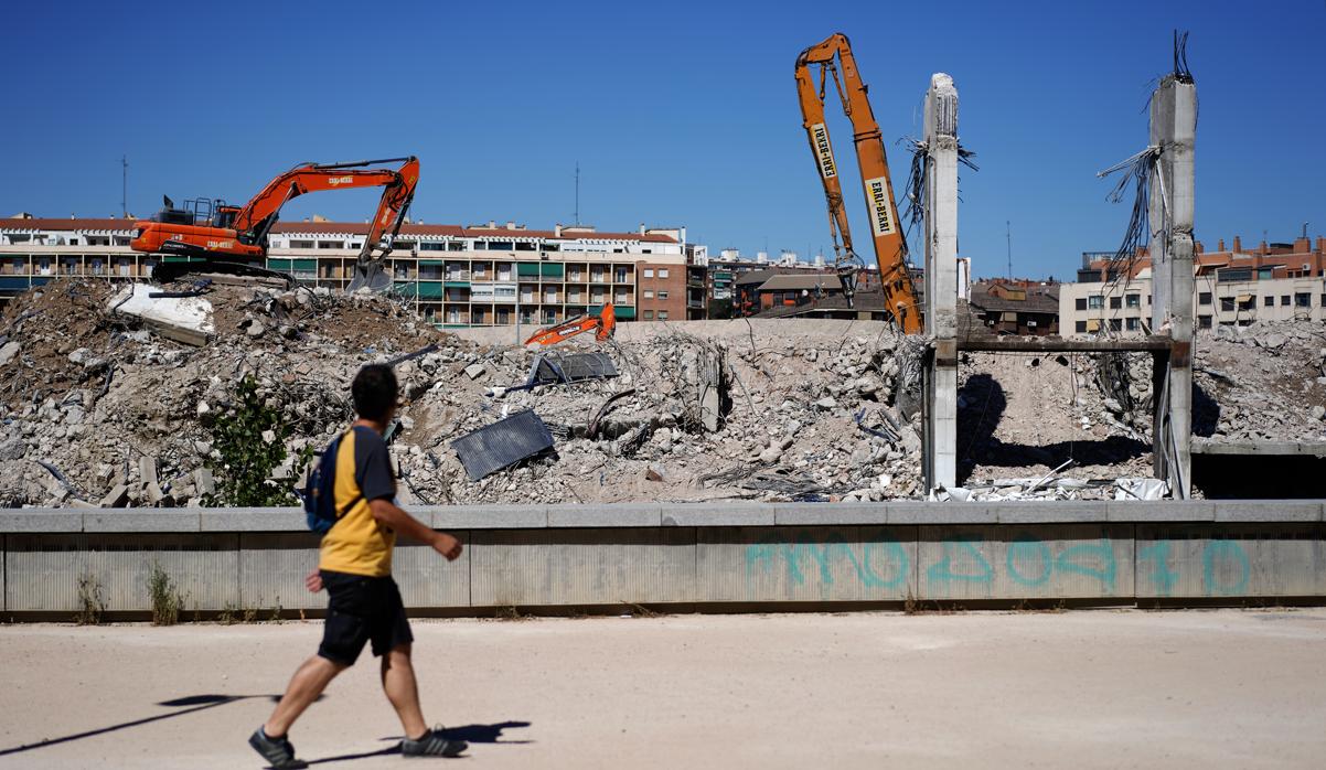 Lo único que queda aún en pie del estadio Vicente Calderón