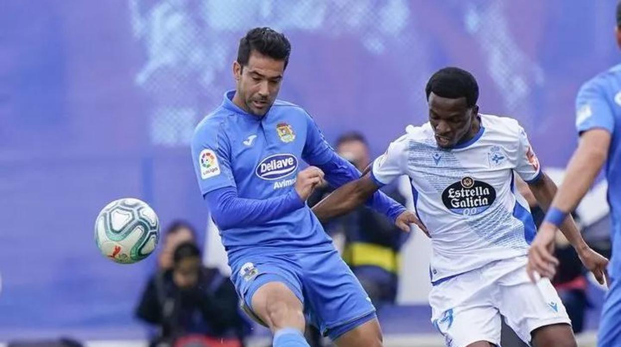 Partido entre el Fuenlabrada y el Deportivo de la primera vuelta de la Liga de Segunda división