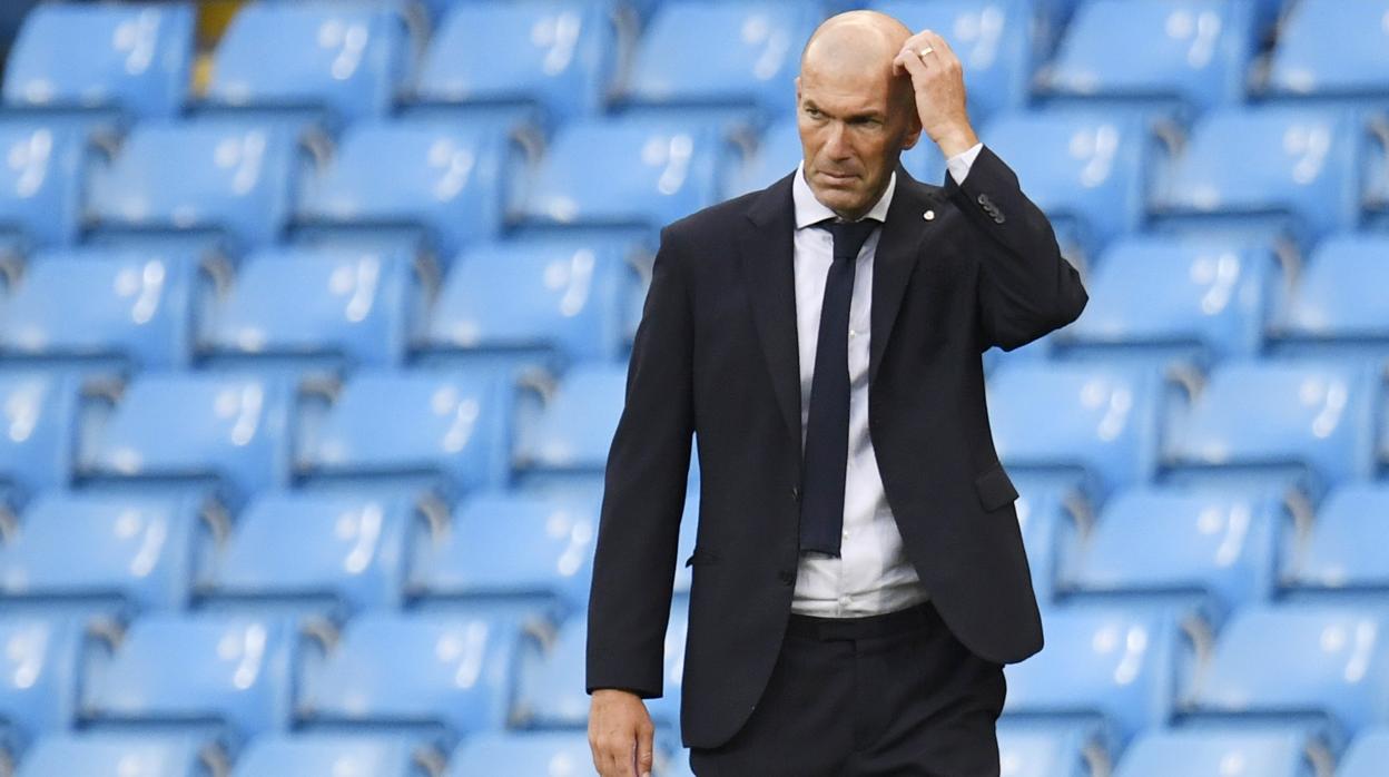 Zinedine Zidane, durante el partido ante el Manchester City