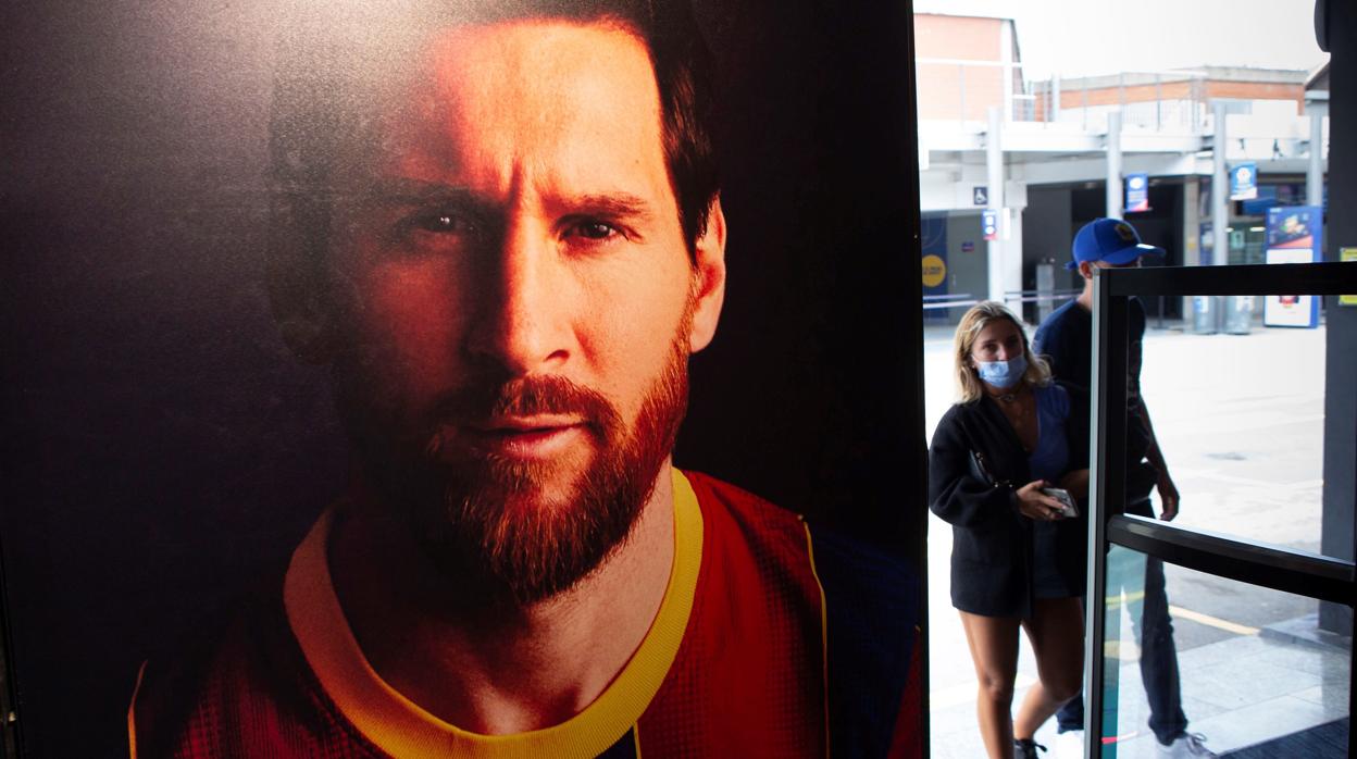 Un cartel de Leo Messi en el Museo del Barcelona
