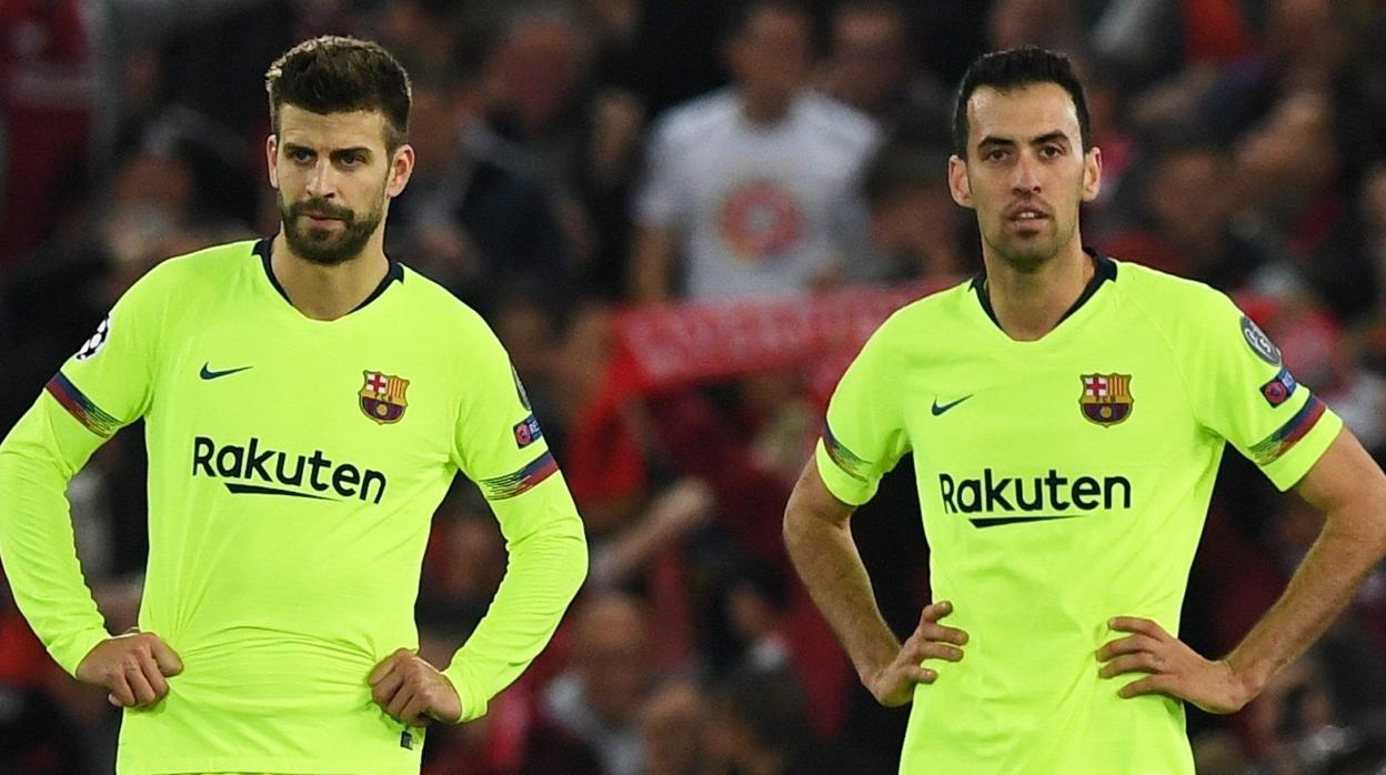 Piqué y Busquets, la noche del fiasco en Liverpool