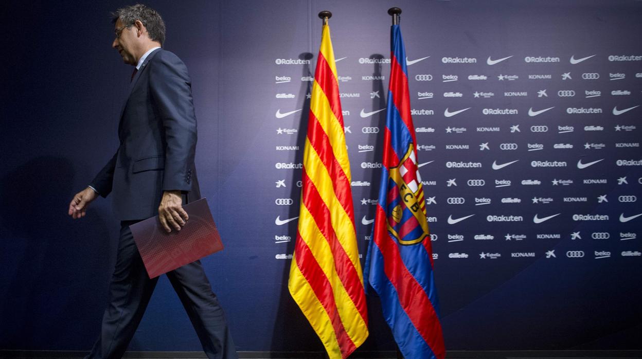 Bartomeu tras un acto del club