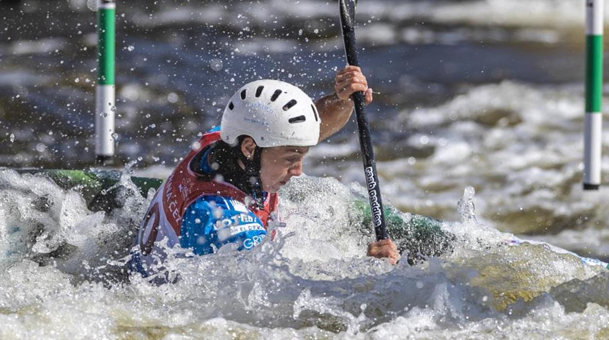 Olatz Arregui, en el Europeo de Slalom celebrado esta semana pasada en Praga