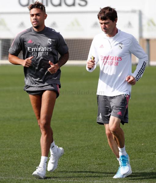 Mariano, durante el entrenamiento de este viernes