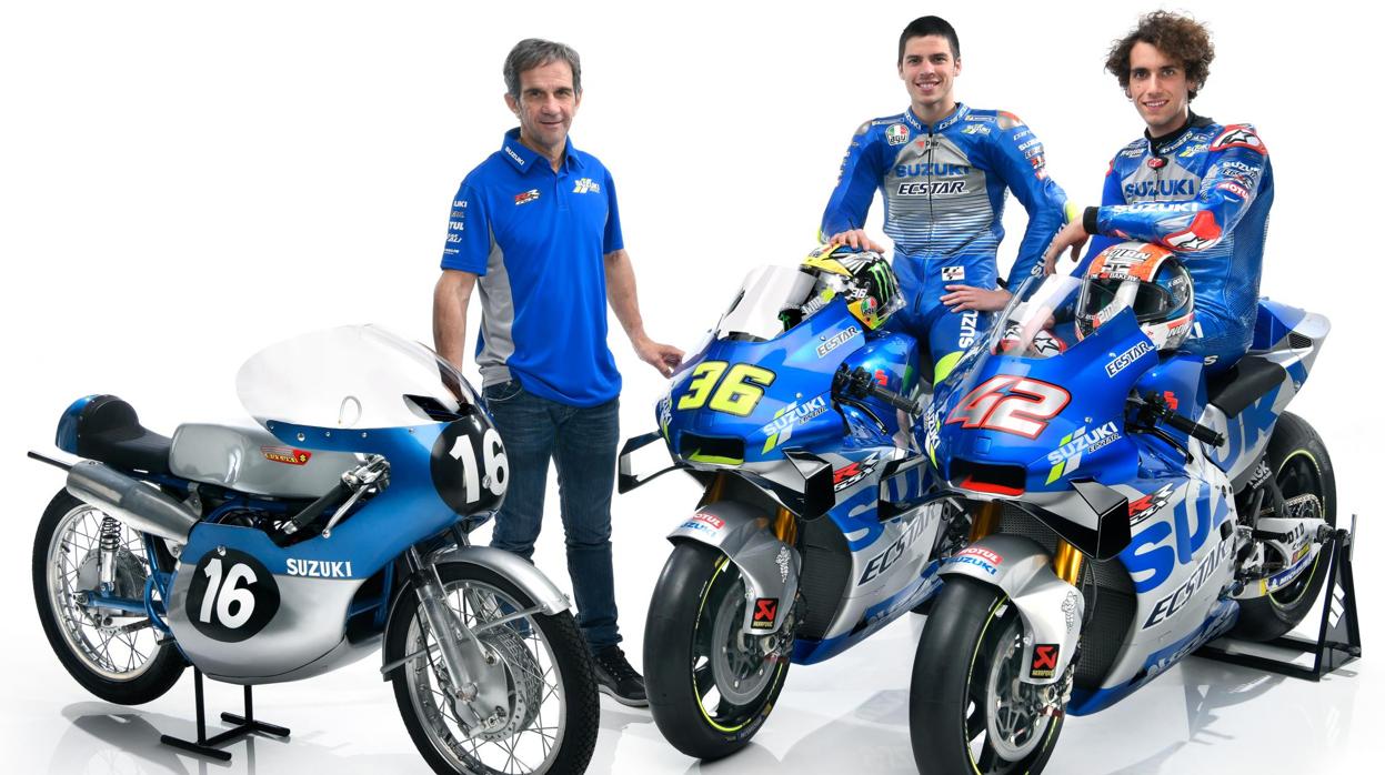 Davide Brivio, Joan Mir y Álex Rins