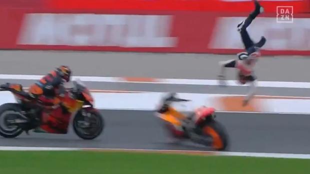 Susto de Álex Márquez en la clasificación del Gran Premio de Valencia