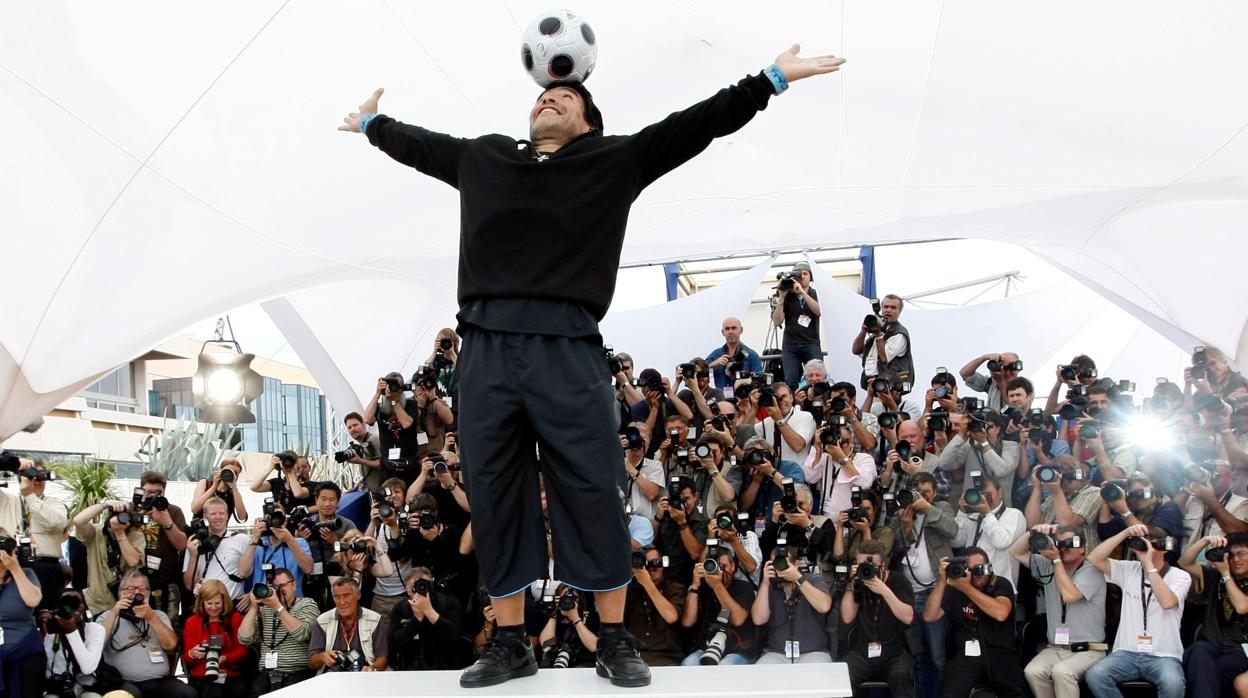 Maradona, en el Festival de Cannes en 2008