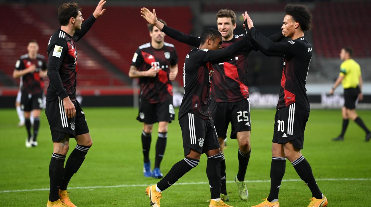 El Bayern celebra un gol anotado en la Bundesliga