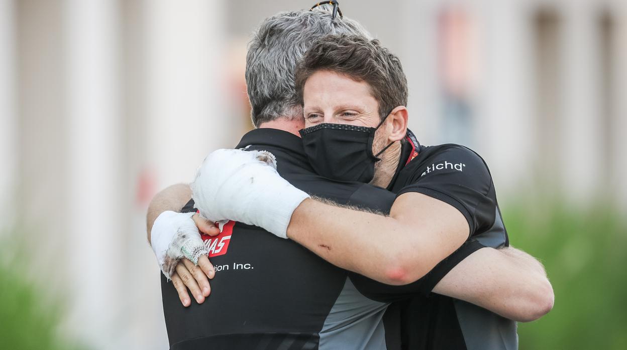 Grosjean recibió el cariño de compañeros y rivales