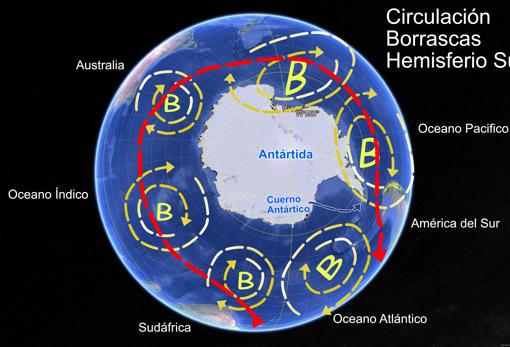 Un tapón en el Pacífico Sur a modo de «anticiclón»