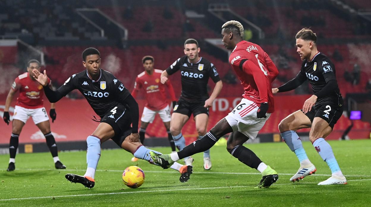 Partido de la Premier jugado el primer día de 2021 entre el Manchester United y el Aston Villa