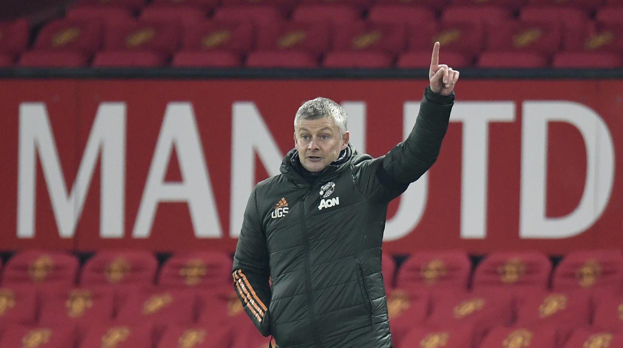 Solskjaer, durante el último partido de la FA Cup