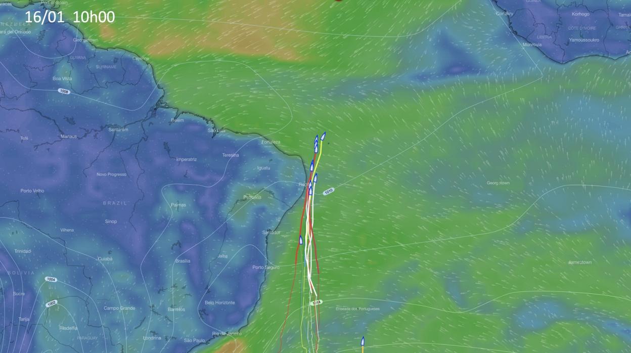 La flota Vendée Globe remontando Recife