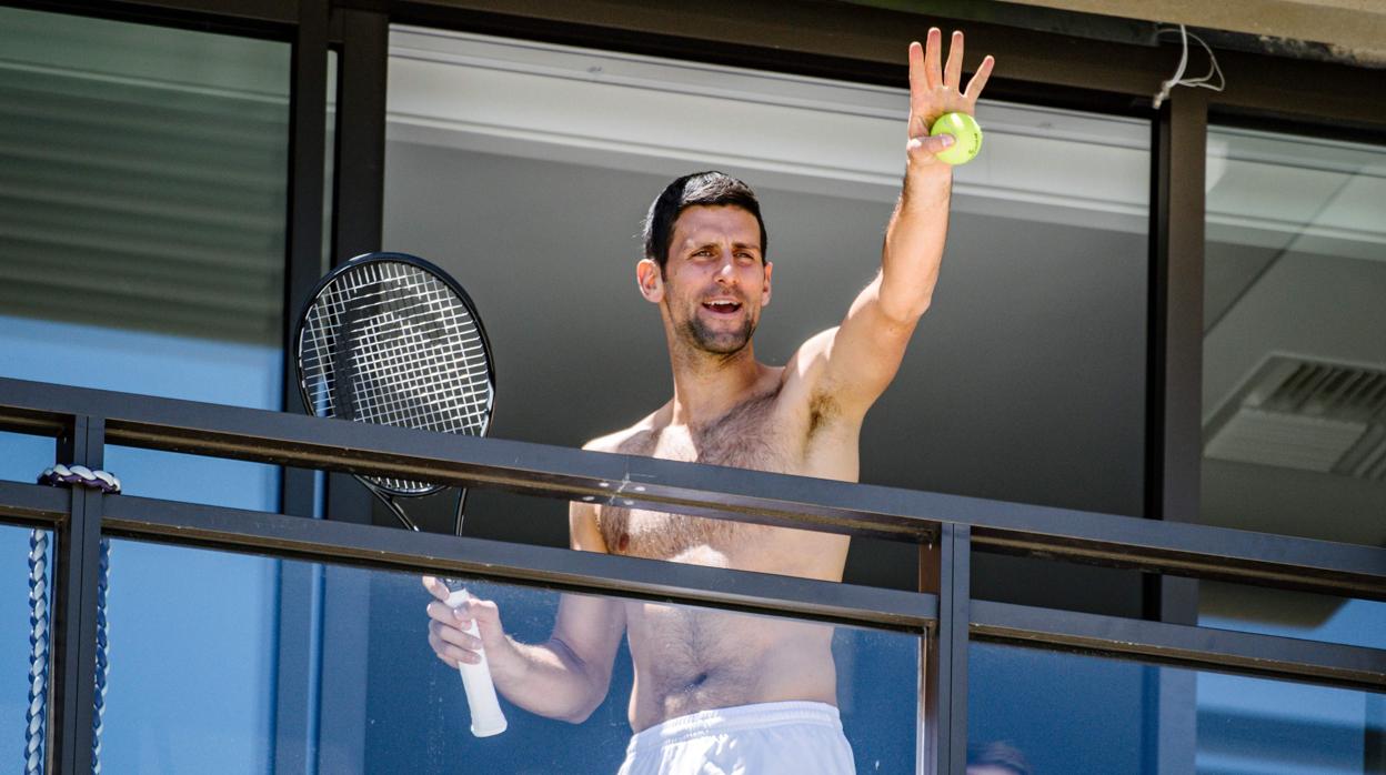 Djokovic, en la terraza de su hotel