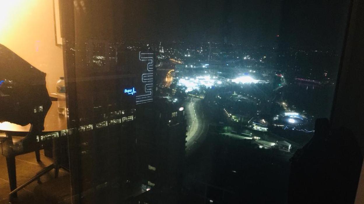 Imagen de Melbourne Park, desde la habitación del hotel confinado