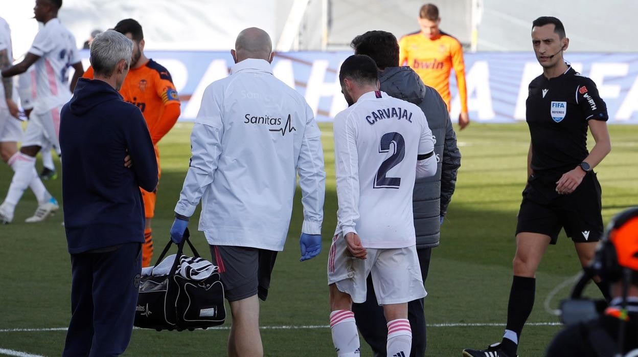 Carvajal se retiró lesionado