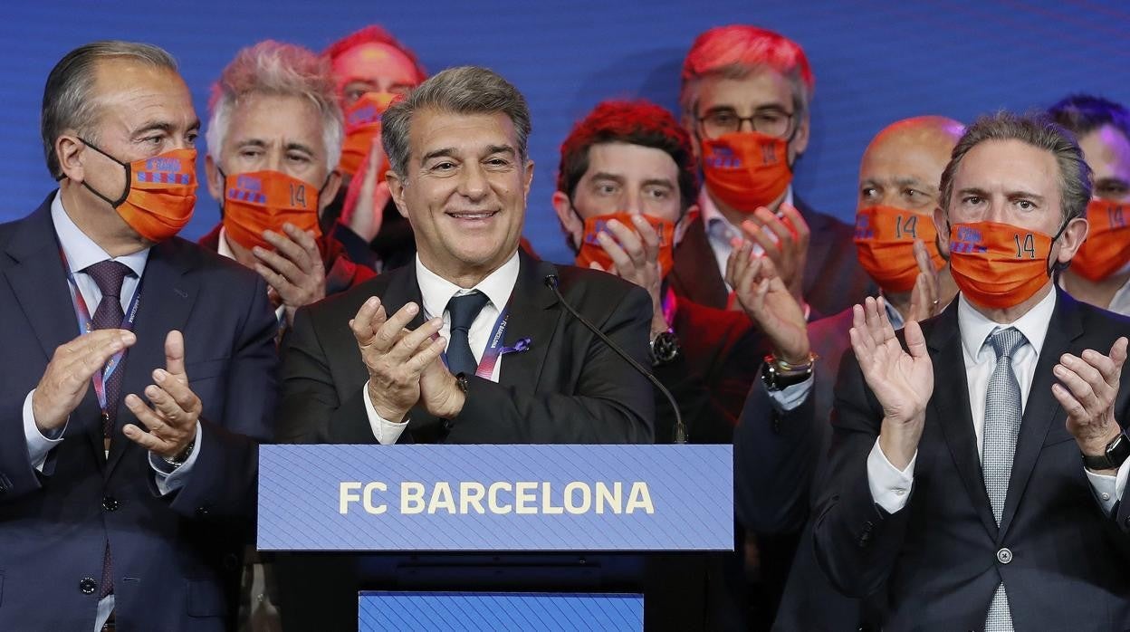 Laporta, tras confirmarse su victoria en las elecciones del Barça el pasado domingo