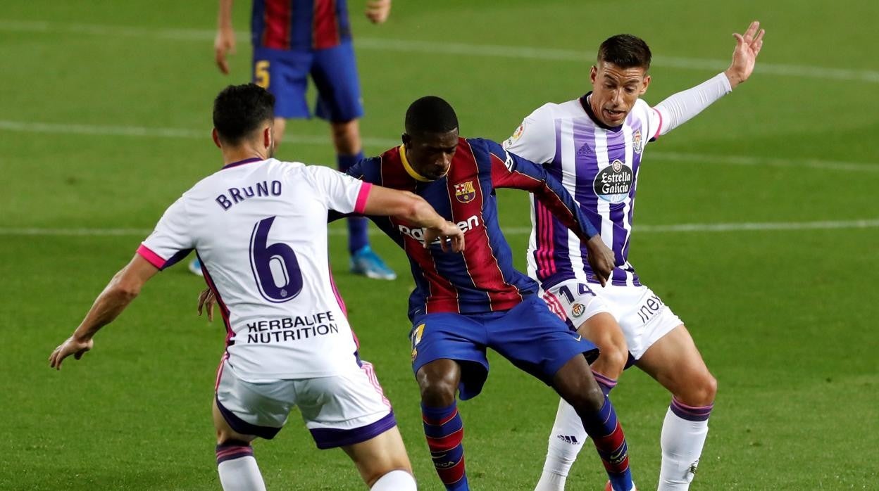 Dembélé anotó el gol del triunfo para el Barcelona ante el Valladolid