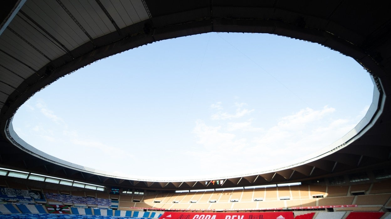 Imagen del Estadio de La Cartuja en las horas previas a la disputa de la Final de la Copa del Rey