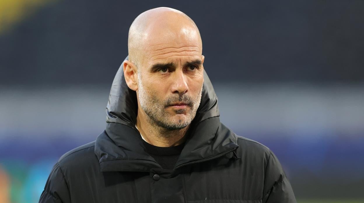 Pep Guardiola, en un partido del Manchester City