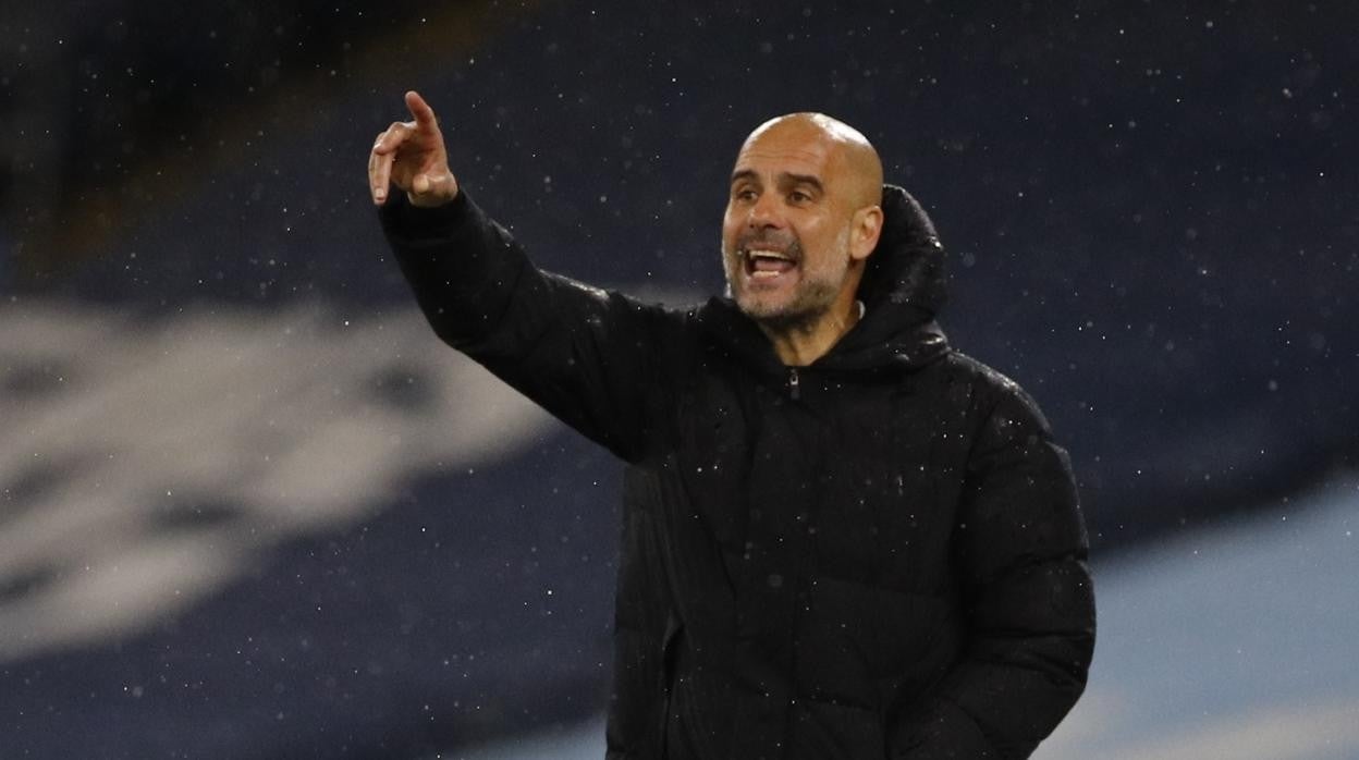 Guardiola, durante un partuido con el Manchester City