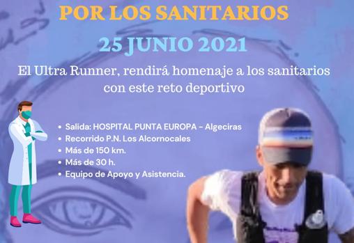 Cartlel anunciado del reto homenaje a los sanitarios