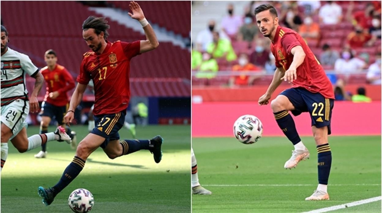 Fabián y Sarabia en el amistoso España - Portugal disputado en el Wanda