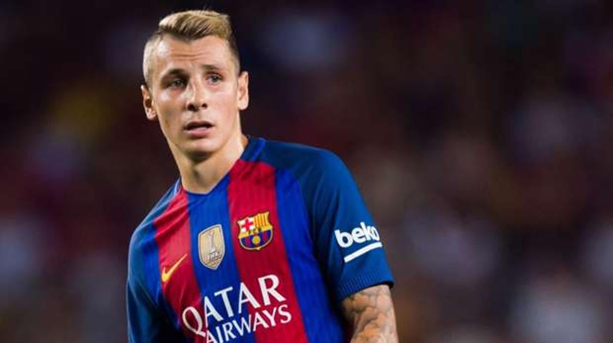 Lucas Digne, durante un partido del Barcelona