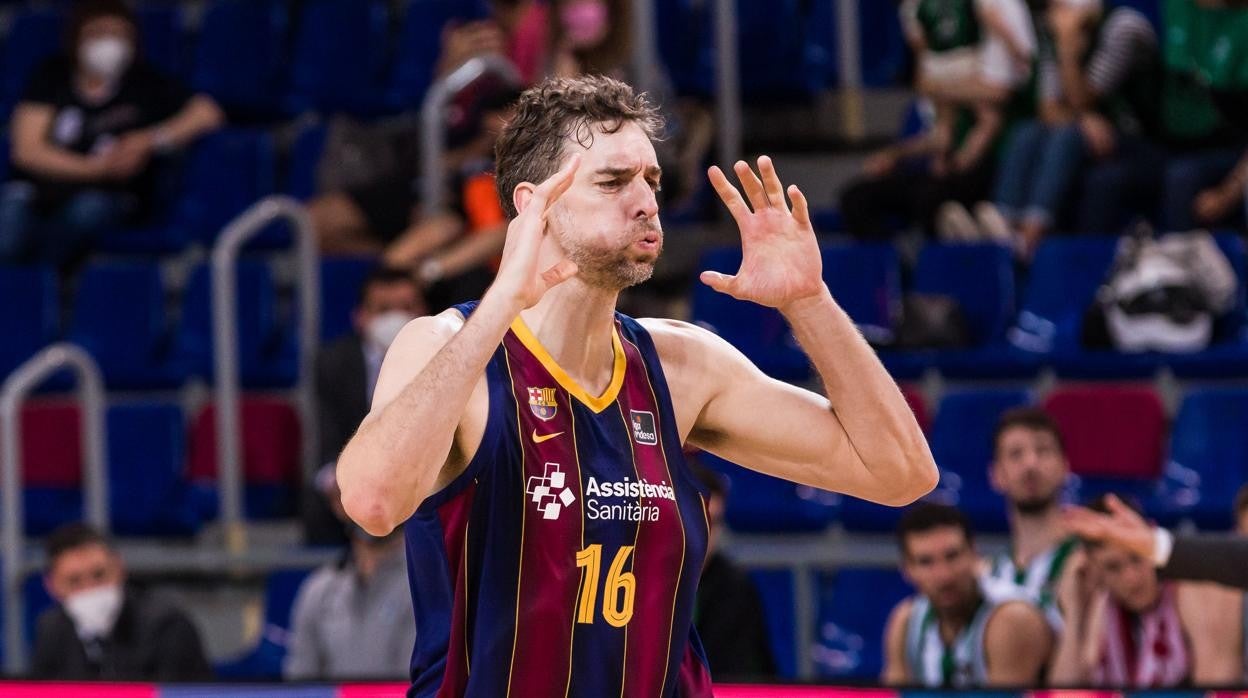 Pau Gasol, durante el partido del Barcelona contra el Lenovo Tenerife