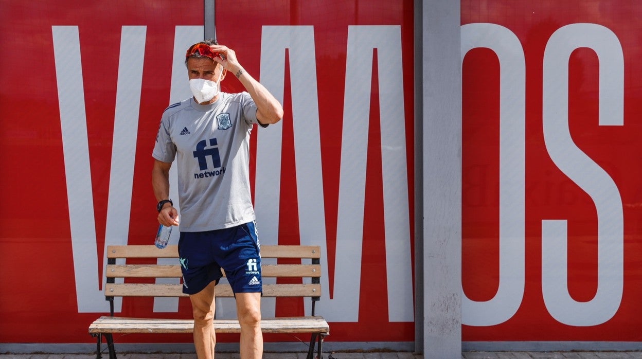 Luis Enrique, en uno de los entrenamientos individuales que lleva a cabo la selección estos días